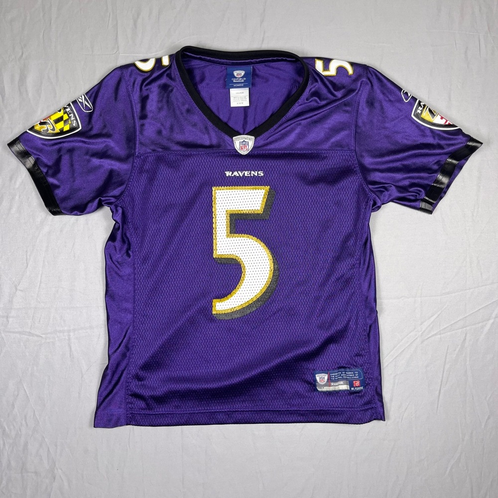 Reebok Baltimore Ravens Jersey Womens Medium Purple Joe Flacco 5 NFL
